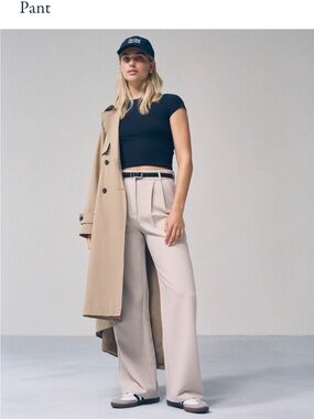 A&F Sloane Tailored Wide-Leg High-Waist Pants